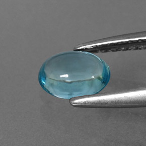 Apatita azul natural de 0,58 ct, corte óvalo, transparente