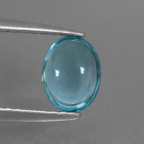 Apatita azul natural de 0,56 ct, corte óvalo, transparente