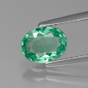 Apatito Verde claro natural de 1.08 ct, Corte Óvalo, VVS-VS