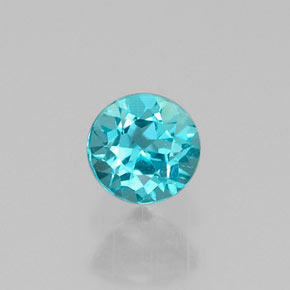 Apatita azul natural de 0,29 ct, corte redondo, VVS-VS