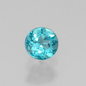 Apatita azul natural de 0,29 ct, corte redondo, VVS-VS