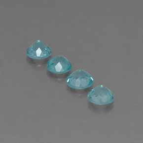 Gemas de apatita azul natural de  ct, corte redondo, VVS-VS