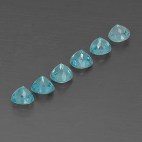 Gemas de apatita azul natural de  ct, corte redondo, VVS-VS