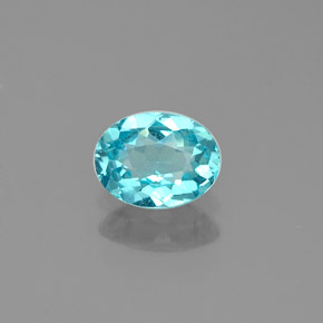 Apatita azul natural de 0,51 ct, corte óvalo, VVS-VS