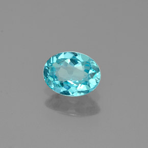 Apatita azul natural de 0,51 ct, corte óvalo, VVS-VS