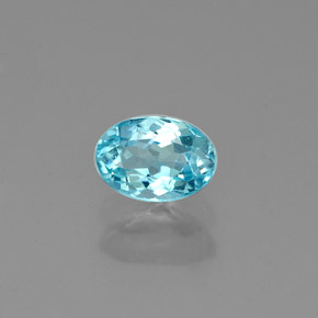 Apatita azul natural de 0,57 ct, corte óvalo, VS