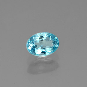 Apatita azul natural de 0,57 ct, corte óvalo, VS