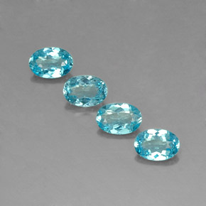 Gemas de apatita azul natural de  ct, corte óvalo, VS