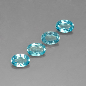 Gemas de apatita azul natural de  ct, corte óvalo, VS