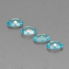 Gemas de apatita azul natural de  ct, corte óvalo, VS