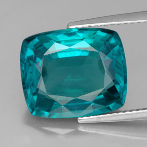 Apatita azul natural de 9,02 ct, corte cojín, VS-SI