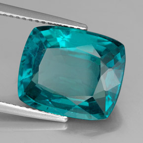 Apatita azul natural de 9,02 ct, corte cojín, VS-SI