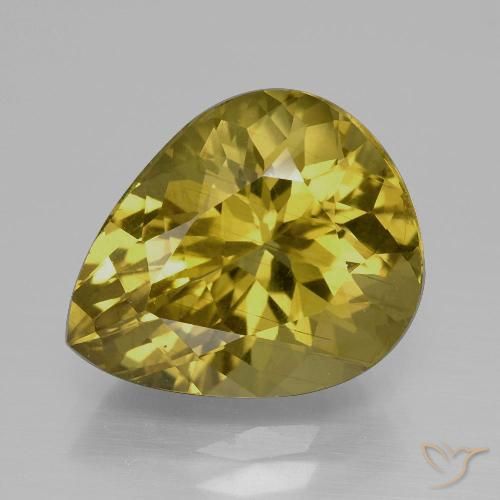 7.15ct Natural Amarillo púrpura Apatito, En forma de pera, VS