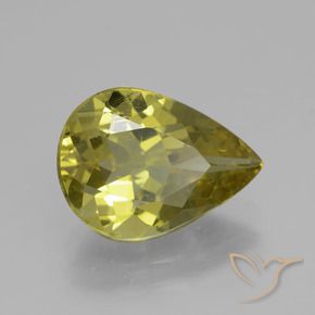 Apatito Amarillo medio natural de 3.78 ct, En forma de pera, VS-SI