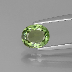 Apatita verde natural de 0,96 ct, corte óvalo, VVS