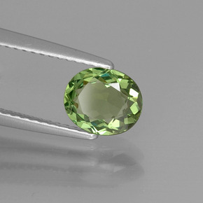 Apatita verde natural de 0,96 ct, corte óvalo, VVS