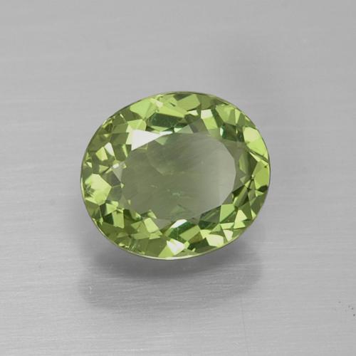 Apatito Verde cálido natural de 1.08 ct, Corte Óvalo, VS