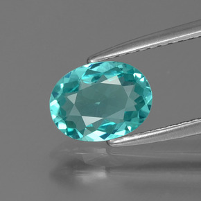 Apatita azul natural de 1,08 ct, corte óvalo, VS