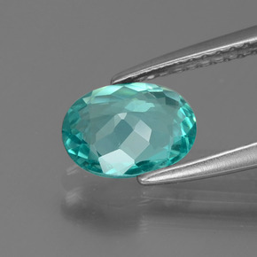 Apatita azul natural de 1,08 ct, corte óvalo, VS