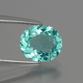 Apatito Azul verdoso natural de 1.04 ct, Corte Óvalo, VS