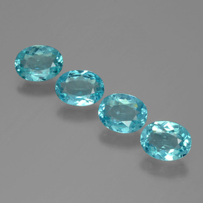 Gemas de apatita azul natural de  ct, corte óvalo, VVS-VS