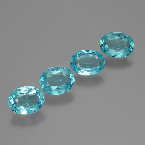 Gemas de apatita azul natural de  ct, corte óvalo, VVS-VS