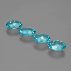 Gemas de apatita azul natural de  ct, corte óvalo, VVS-VS