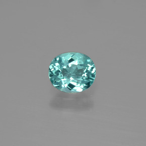 Apatita azul natural de 0,70 ct, corte óvalo, VS
