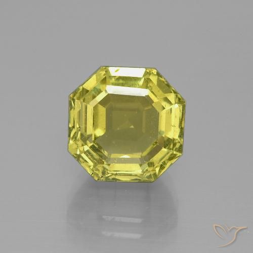 7.51ct Natural Amarillo verdoso Apatito, corte esmeralda, VS