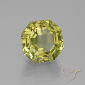 Apatito Amarillo verdoso natural de 8.30 ct, Corte Octágono / Esmeralda, VS