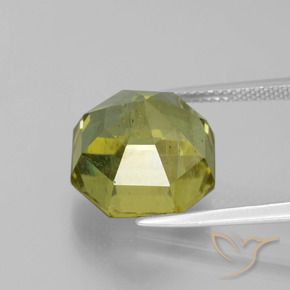 Apatito Verde terroso cálido natural de 12.42 ct, Corte Octágono / Esmeralda, SI