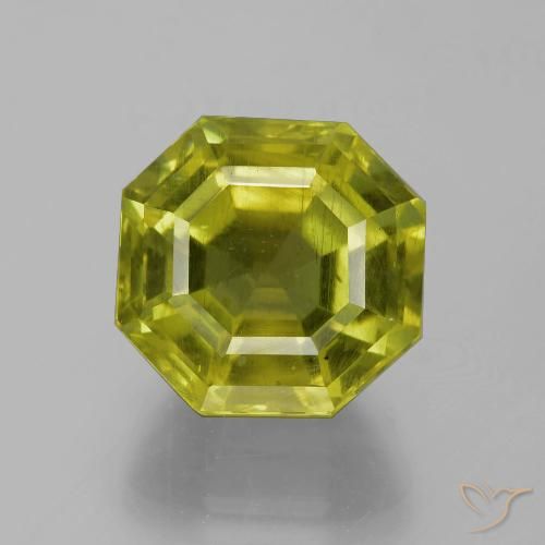 15.17ct Natural Verde terroso cálido Apatito, corte esmeralda, VS-SI