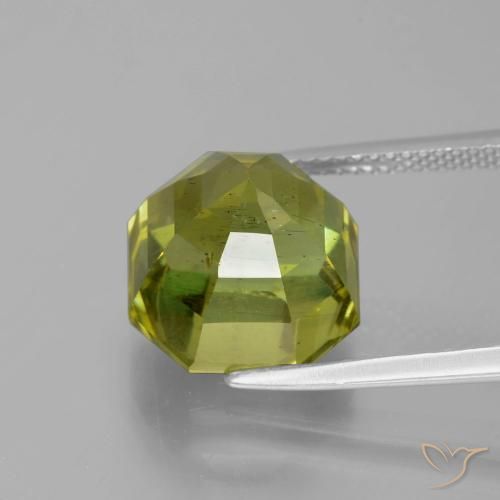 Apatito Verde bosque cálido natural de 11.26 ct, Corte Octágono / Esmeralda, VS-SI