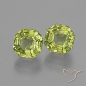 Gemas de Apatito Verde bosque cálido natural de 7.45 ct, Corte Octágono / Esmeralda, VS