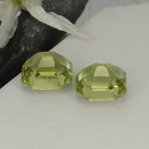 Gemas de Apatito Verde amarillo natural de 4.73 ct, corte esmeralda, VS
