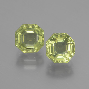 Gemas de apatita verde natural de  ct, corte esmeralda, VS