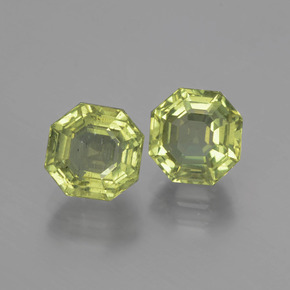 Gemas de apatita verde natural de  ct, corte esmeralda, VS
