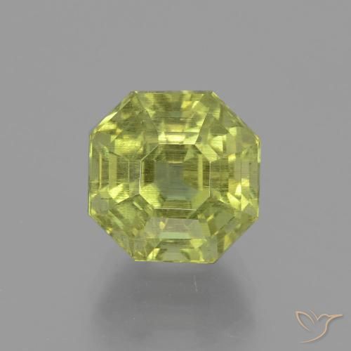 5.76ct Natural Verde amarillento Apatito, corte esmeralda, VS
