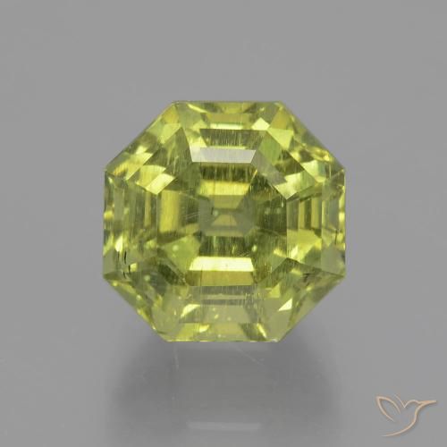 7.63ct Natural Verde amarillento Apatito, corte esmeralda, VS-SI