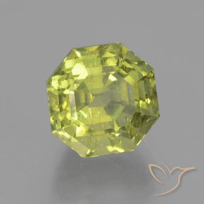 Apatito Verde amarillento natural de 7.63 ct, Corte Octágono / Esmeralda, VS-SI