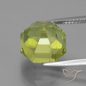 Apatita verde natural de 8,10 ct, corte esmeralda, VS-SI