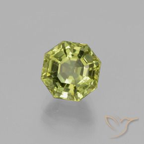 Apatito Verde amarillento natural de 2.76 ct, corte esmeralda, VS