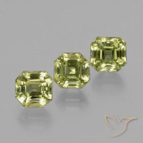 Gemas de Apatito Verde terroso cálido natural de 4.15 ct, Corte Octágono / Esmeralda, VS
