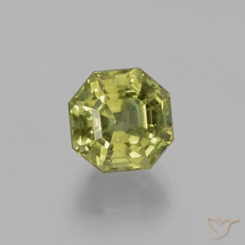 3.76ct Natural Verde terroso cálido Apatito, corte esmeralda, VS