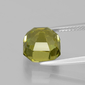 Apatita verde natural de 5,11 ct, corte esmeralda, VS-SI