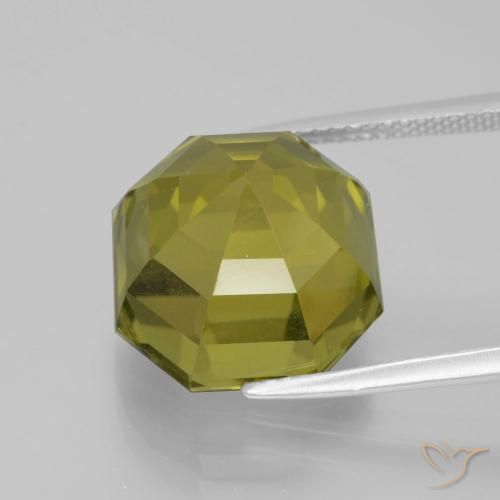 Apatito Verde terroso natural de 14.41 ct, Corte Octágono / Esmeralda, VS