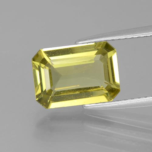 Apatita amarillo natural de 2,95 ct, corte esmeralda, VS