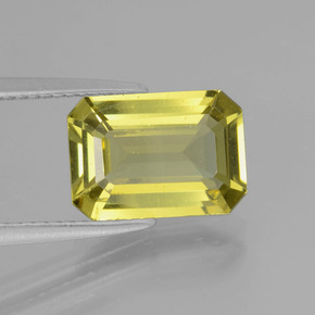 Apatita amarillo natural de 2,95 ct, corte esmeralda, VS