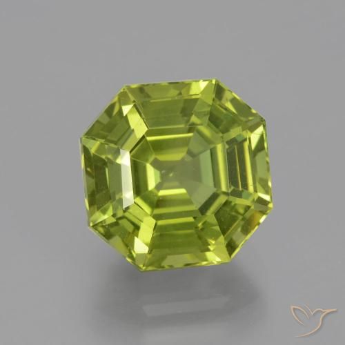 5.95ct Natural Verde Oliva Apatito, corte esmeralda, VS