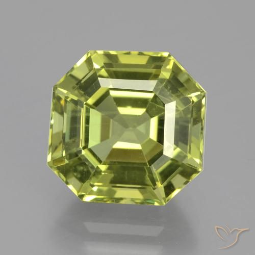 6.54ct Natural Verde amarillento Apatito, corte esmeralda, VS